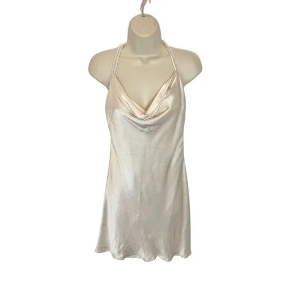 Lovers and Friends Boa Mini Dress Ivory with Pearl Straps NWT - Size S